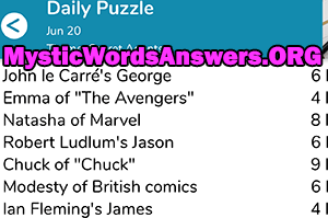 June 20th 7 little words answers