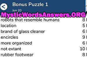 June 20th 7 little words bonus answers