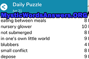 June 21st 7 little words answers