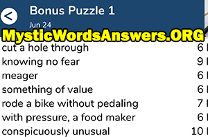 June 24th 7 little words bonus answers