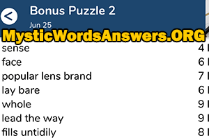 June 25th 7 little words bonus answers
