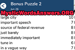 June 26th 7 little words bonus answers