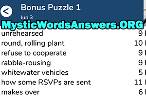 June 3rd 7 little words bonus answers