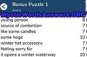 August 1st 7 little words bonus answers