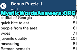 one clue crossword bonus puzzle military