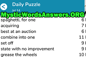 July 14th 7 little words answers