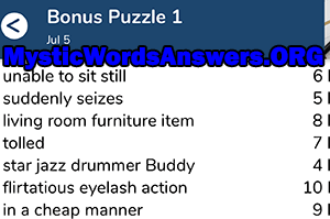July 5th 7 little words bonus answers