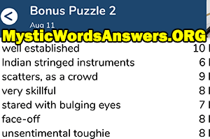 August 11th 7 little words bonus answers
