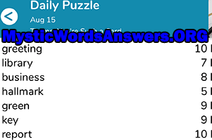 August 15th 7 little words answers