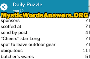 August 19th 7 little words answers