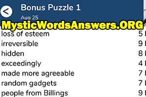 August 25th 7 little words bonus answers