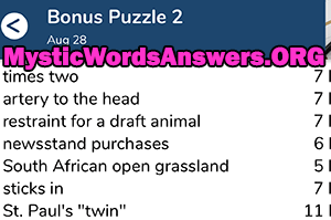 August 28th 7 little words bonus answers