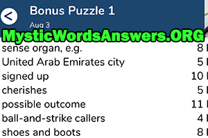 August 3rd 7 little words bonus answers