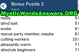 August 3rd 7 little words bonus answers