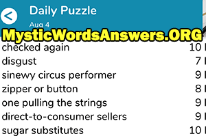 August 4th 7 little words answers
