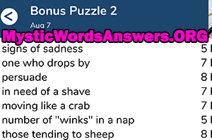 August 7th 7 little words bonus answers