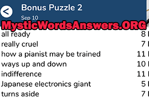 September 10th 7 little words bonus answers
