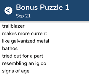 September 21st 7 little words bonus answers