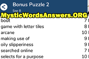 September 8th 7 little words bonus answers