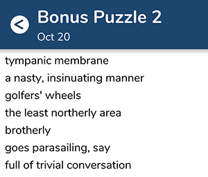 October 20th 7 little words bonus answers