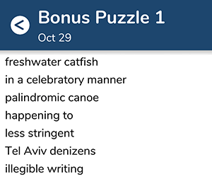 October 29th 7 little words bonus answers