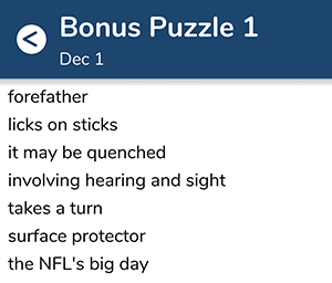 December 1st 7 little words bonus answers