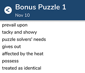 November 10th 7 little words bonus answers