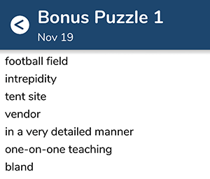 November 19th 7 little words bonus answers