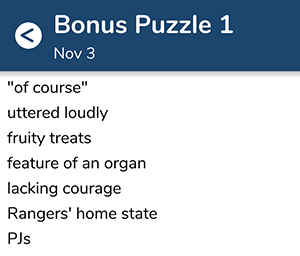 November 3rd 7 little words bonus answers