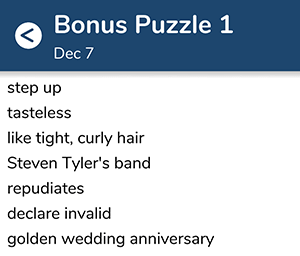 December 7th 7 little words bonus answers