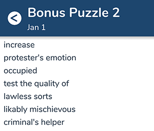 January 1st 7 little words bonus answers