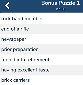January 20th 7 little words bonus answers