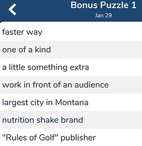 January 29th 7 little words bonus answers