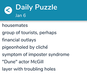 January 6th 7 little words answers