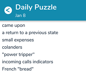 January 8th 7 little words answers