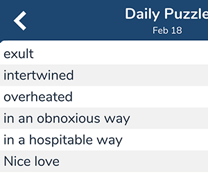February 18th 7 little words answers