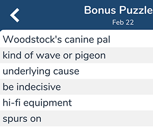 February 22nd 7 little words bonus answers