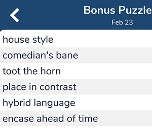 February 23rd 7 little words bonus answers