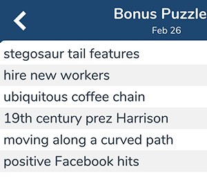 February 26th 7 little words bonus answers