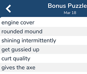March 18th 7 little words bonus answers