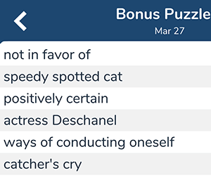 March 27th 7 little words bonus answers