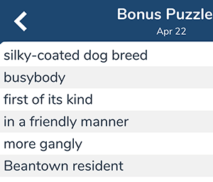 April 22nd 7 little words bonus answers