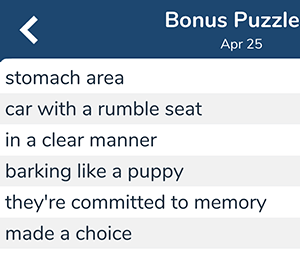 April 25th 7 little words bonus answers