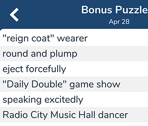 April 28th 7 little words bonus answers