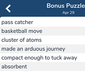 April 29th 7 little words bonus answers