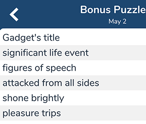May 2nd 7 little words bonus answers