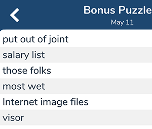 May 11th 7 little words bonus answers