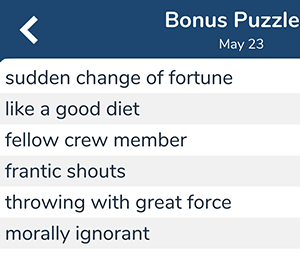 May 23rd 7 little words bonus answers