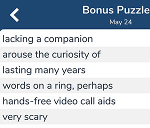May 24th 7 little words bonus answers