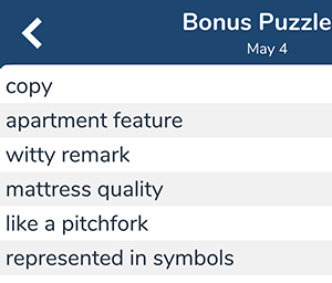 May 4th 7 little words bonus answers